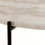 Avila Side Table with Polished Stone – White – image 7