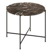Avila Side Table with Polished Stone – Brown – image 1
