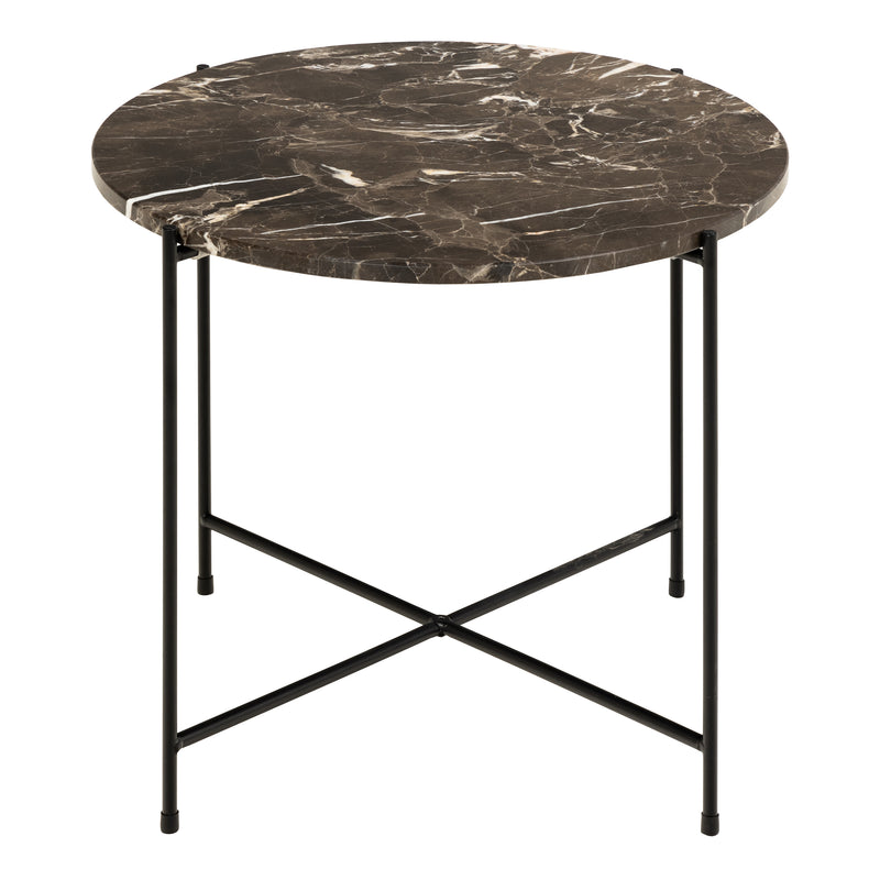 Avila Side Table with Polished Stone – Brown – image 2
