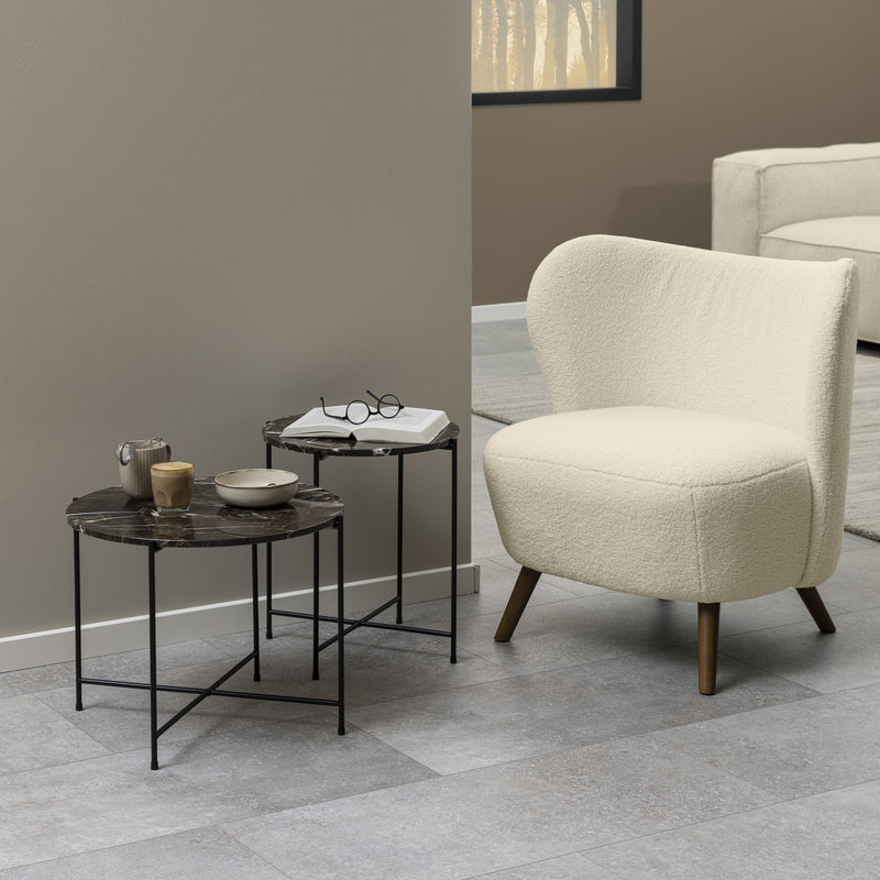 Avila Side Table with Polished Stone – Brown – image 5
