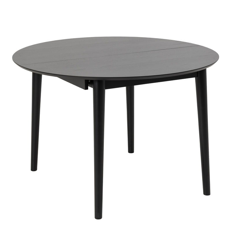 Montreux Round Extending Dining Table in Black 115-154 cm Included 4 Cassandra Dining Chair with Armrest in Black – image 2