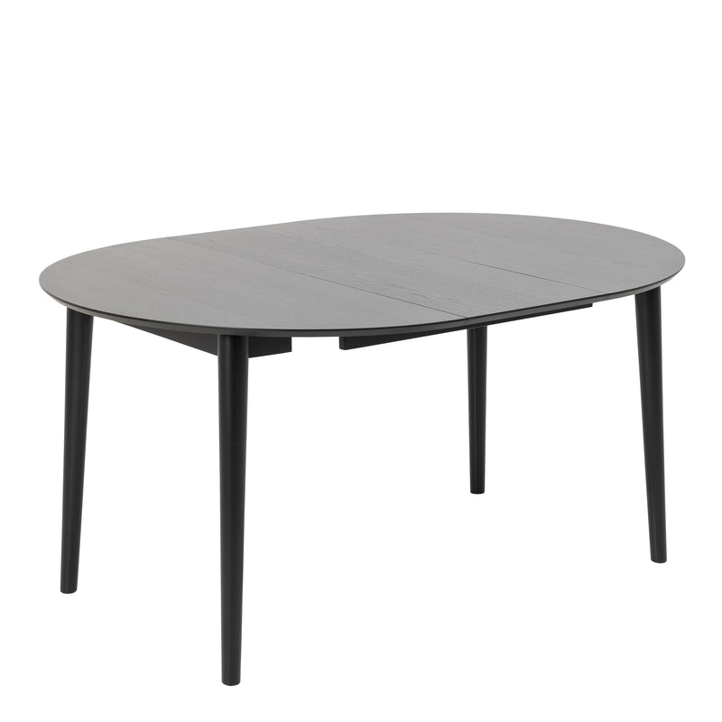Montreux Round Extending Dining Table in Black 115-154 cm Included 4 Cassandra Dining Chair with Armrest in Black – image 3