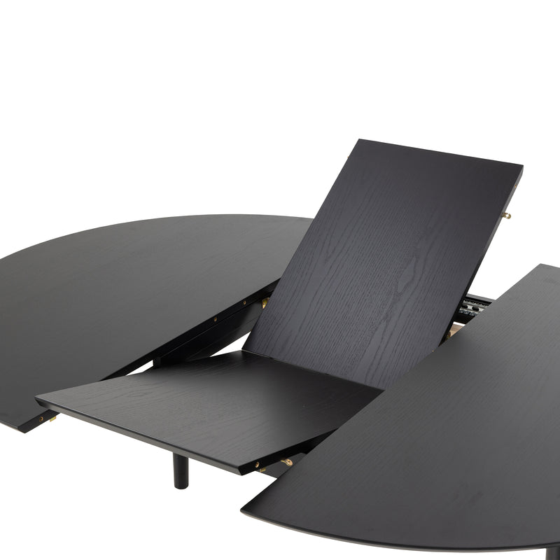Montreux Round Extending Dining Table in Black 115-154 cm Included 4 Cassandra Dining Chair with Armrest in Black – image 4
