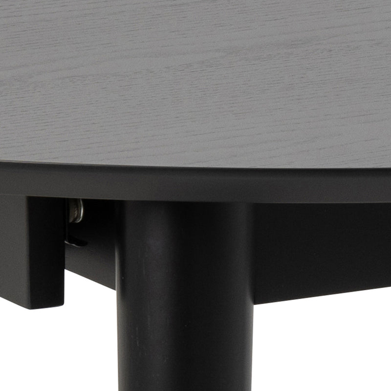 Montreux Round Extending Dining Table in Black 115-154 cm Included 4 Cassandra Dining Chair with Armrest in Black – image 6