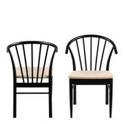 Montreux Round Extending Dining Table in Black 115-154 cm Included 4 Cassandra Dining Chair with Armrest in Black – image 9