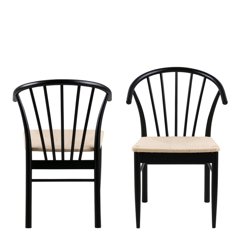 Montreux Round Extending Dining Table in Black 115-154 cm Included 4 Cassandra Dining Chair with Armrest in Black – image 9