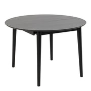 Montreux Round Extending Dining Table in Black 115-154 cm Included 6 Cassandra Dining Chair with Armrest in Black – image 2