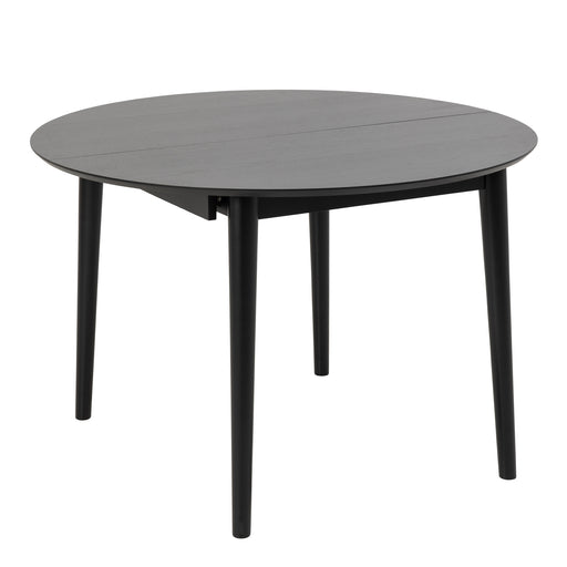 Montreux Round Extending Dining Table in Black 115-154 cm Included 6 Cassandra Dining Chair with Armrest in Black – image 2
