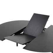 Montreux Round Extending Dining Table in Black 115-154 cm Included 6 Cassandra Dining Chair with Armrest in Black – image 4
