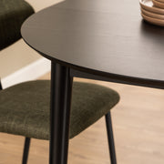 Montreux Round Extending Dining Table in Black 115-154 cm Included 6 Cassandra Dining Chair with Armrest in Black – image 5