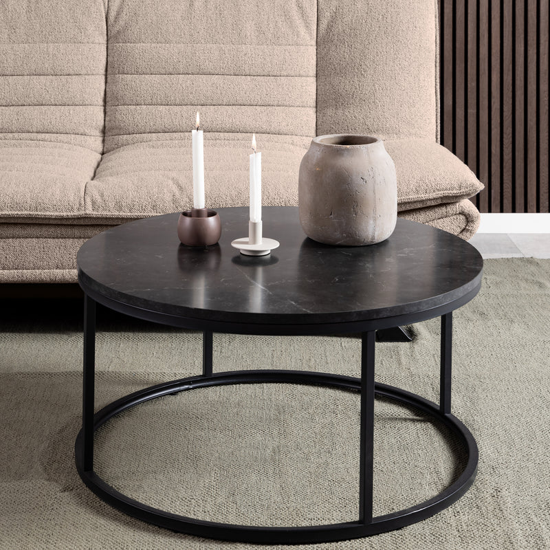 Spiro Coffee Table with Melamine Top and Legs – Black – image 4