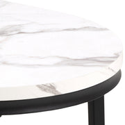 Spiro Coffee Table Set with White Marble Melamine Top & Black Legs – image 5