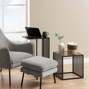 Strington Side Table – Black & Glass – image 3