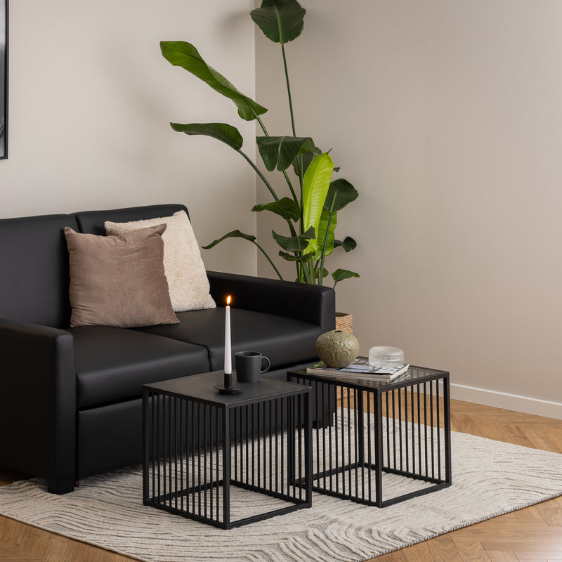 Strington Side Table – Black & Glass – image 4