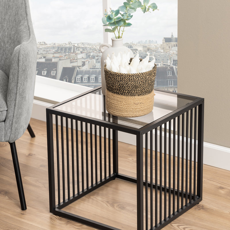 Strington Side Table – Black & Glass – image 5