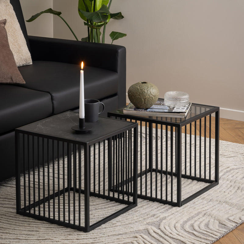 Strington Side Table – Black & Glass – image 6