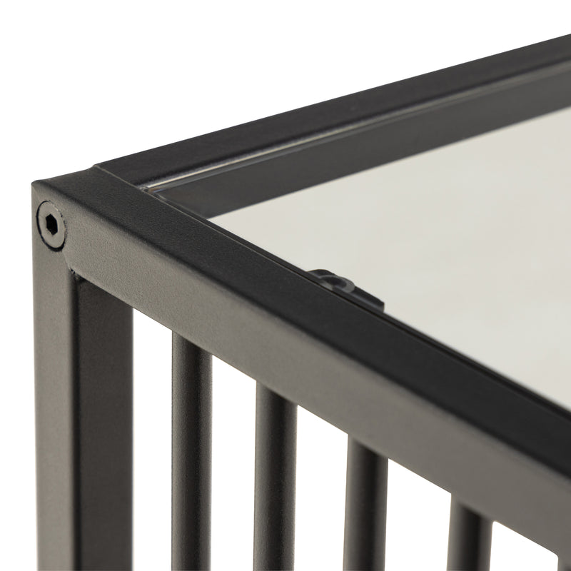 Strington Side Table – Black & Glass – image 7