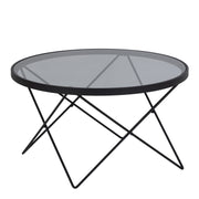 Cuxton Black Coffee Table with Smoked Glass Top – image 1