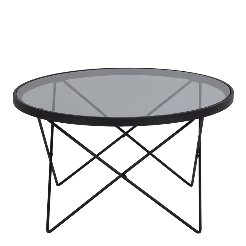 Cuxton Black Coffee Table with Smoked Glass Top – image 2