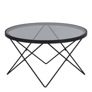 Cuxton Black Coffee Table with Smoked Glass Top – image 3