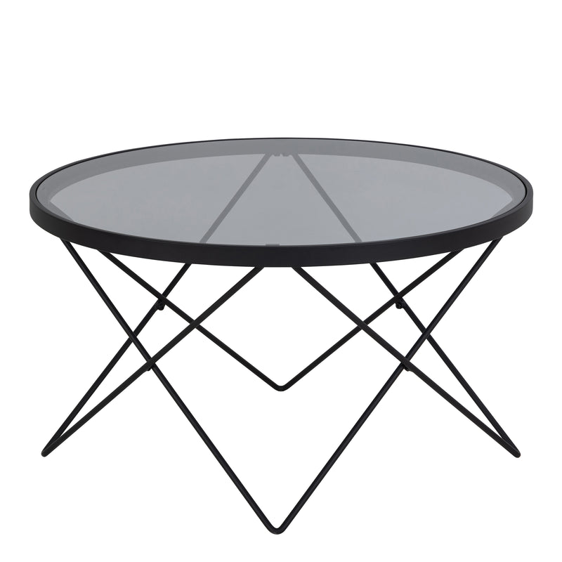 Cuxton Black Coffee Table with Smoked Glass Top – image 3