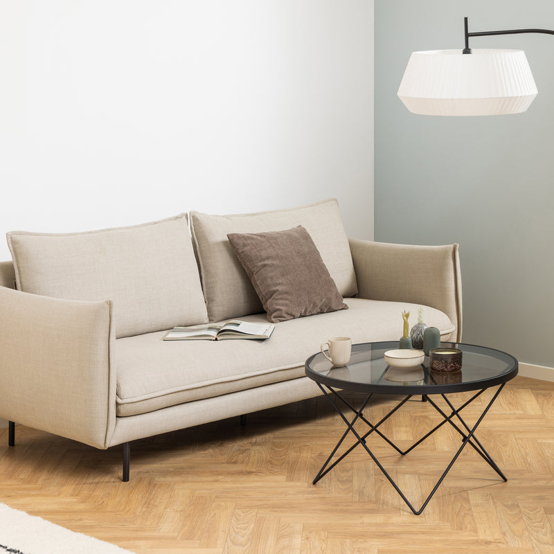 Cuxton Black Coffee Table with Smoked Glass Top – image 4