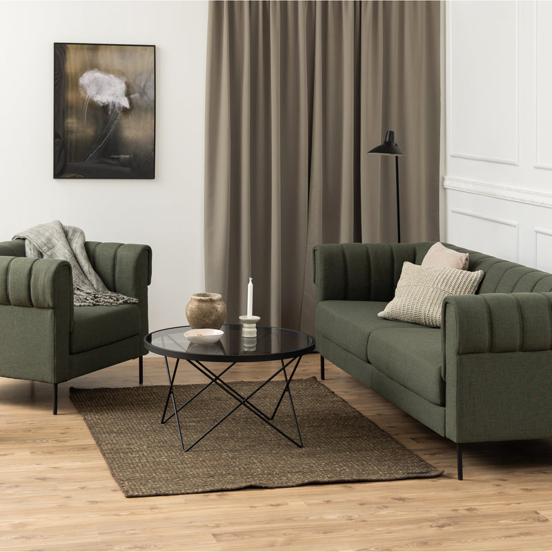 Cuxton Black Coffee Table with Smoked Glass Top – image 5