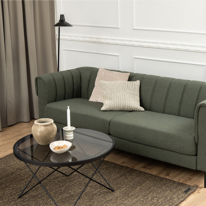 Cuxton Black Coffee Table with Smoked Glass Top – image 6