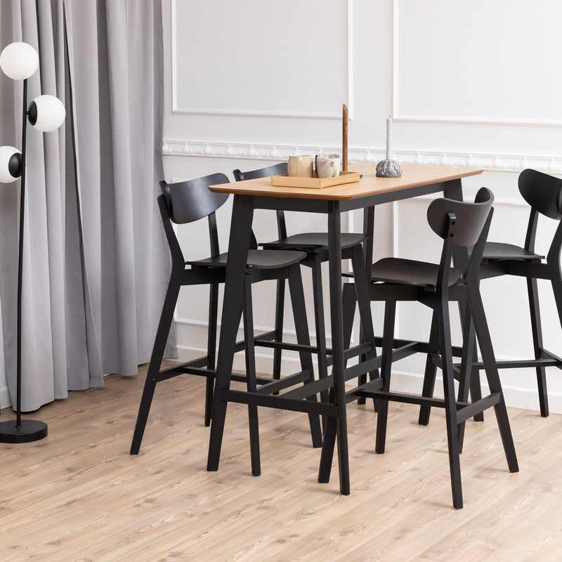 Roxby Bar Table in Oak & Black – image 4
