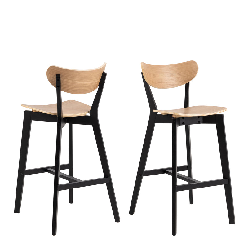 Roxby Bar Table Included 2 Roxby Bar Stool, Black and Oak – image 5