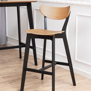 Roxby Bar Table Included 4 Roxby Bar Stool, Black and Oak – image 7