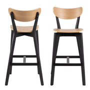 Roxby Bar Stool Set of 2 – Black & Oak – image 2