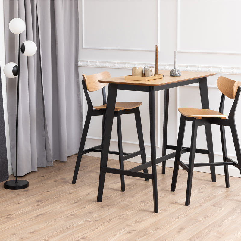 Roxby Bar Stool Set of 2 – Black & Oak – image 4