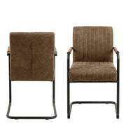 Adele Dining Chair Fabric Set of 2 – Brown – image 2