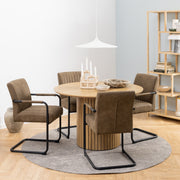 Adele Dining Chair Fabric Set of 2 – Brown – image 4