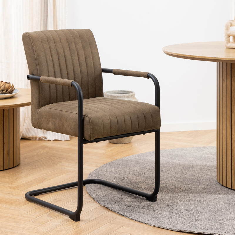 Adele Dining Chair Fabric Set of 2 – Brown – image 5