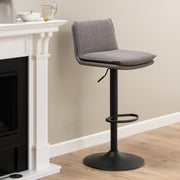Flynn Swivel Bar Stool with Height Adjustable Function in Light Grey-Brown. – image 4