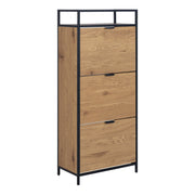 Seaford Shoe Cabinet in Black and Oak – image 1