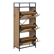 Seaford Shoe Cabinet in Black and Oak – image 4