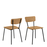 Peru Dining Chair in Steel and Oak Set of 4 – image 1