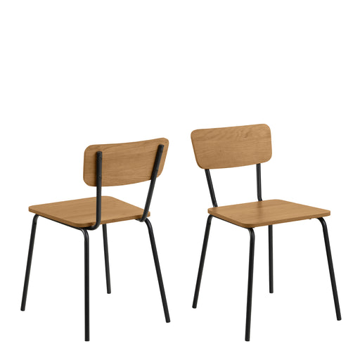 Peru Dining Chair in Steel and Oak Set of 4 – image 1