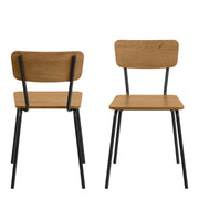 Peru Dining Chair in Steel and Oak Set of 4 – image 2