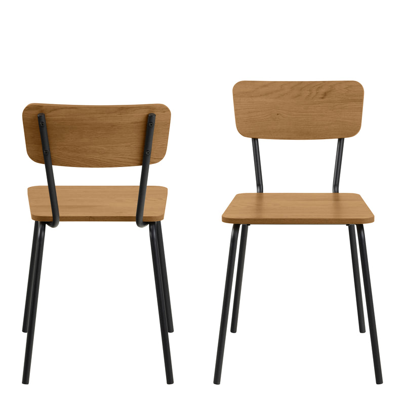 Peru Dining Chair in Steel and Oak Set of 4 – image 2