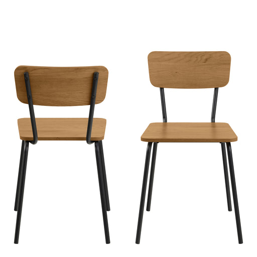 Peru Dining Chair in Steel and Oak Set of 4 – image 2