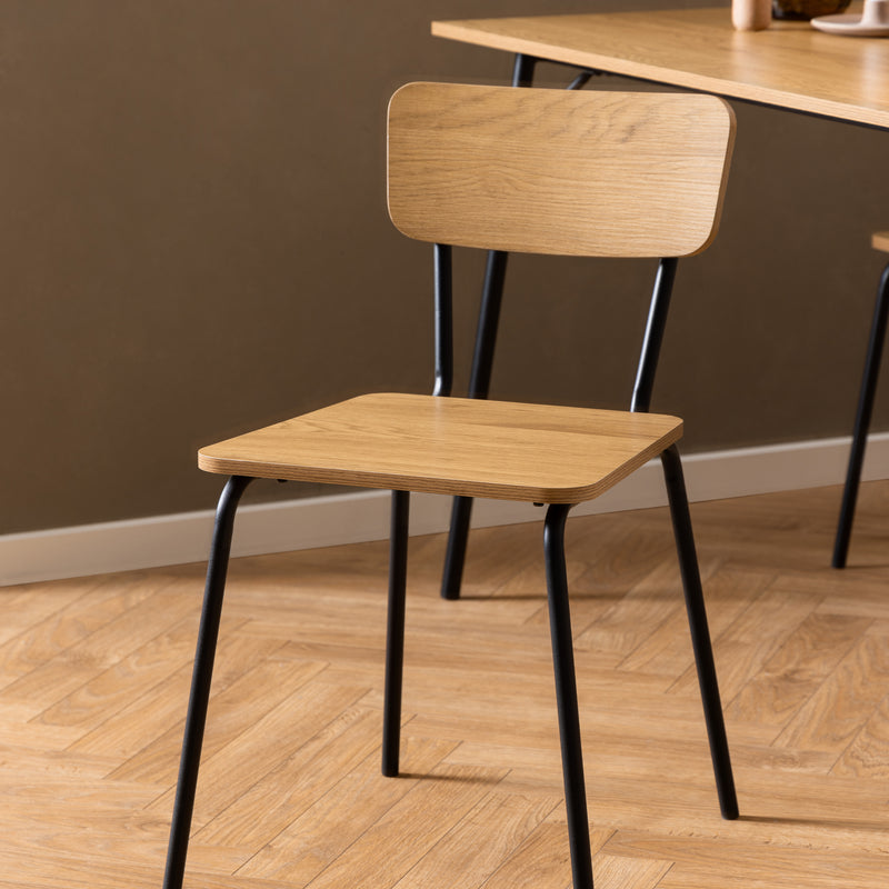 Peru Dining Chair in Steel and Oak Set of 4 – image 5