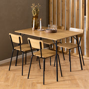 Peru Dining Table in Black and Oak Included 4 Peru Dining Chair in Steel and Oak – image 1