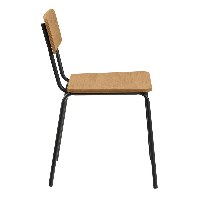 Peru Dining Table in Black and Oak Included 4 Peru Dining Chair in Steel and Oak – image 7