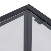 Randolf Bedside Table in Black with Smoked Glass – image 7