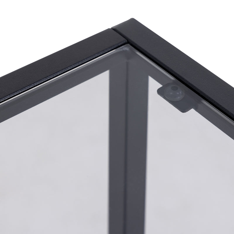 Randolf Bedside Table in Black with Smoked Glass – image 7