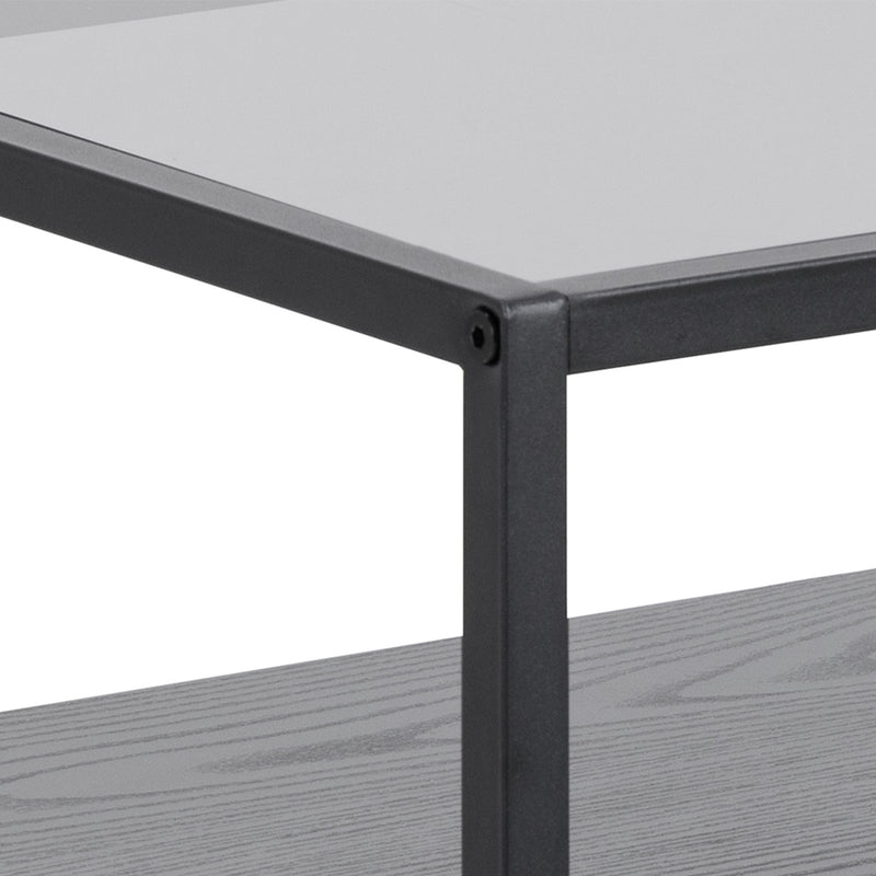 Randolf Bedside Table in Black with Smoked Glass – image 8
